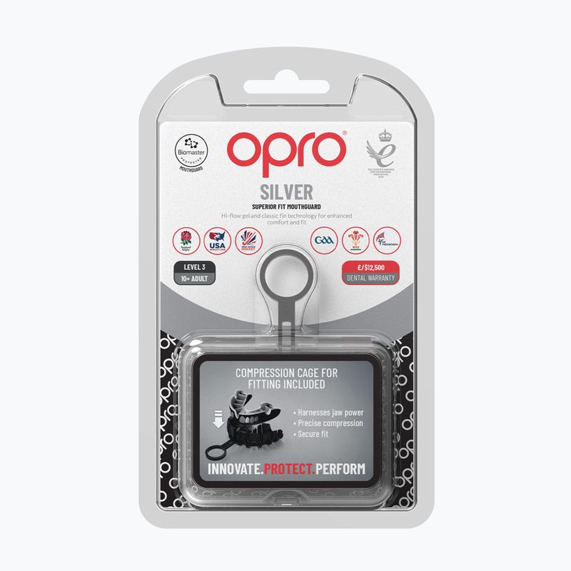 Ochraniacz szczęki Opro Silver Grillz czarny/srebrny 2