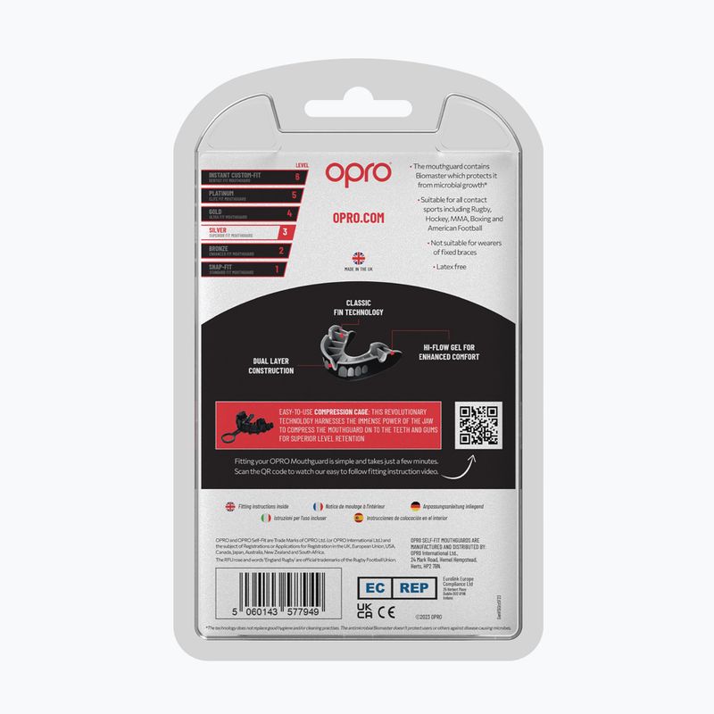 Ochraniacz szczęki Opro Silver Grillz czarny/srebrny 3