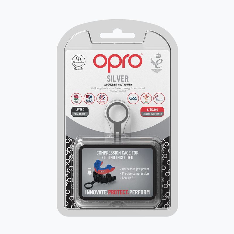 Ochraniacz szczęki Opro UFC Silver czerwony 2
