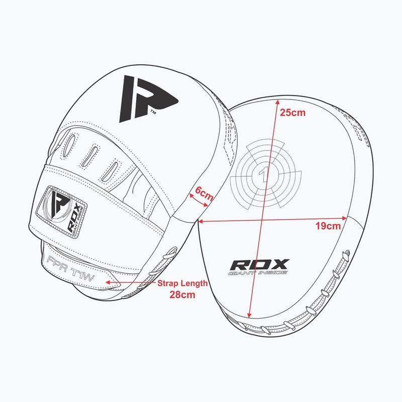 Łapy treningowe trenerskie RDX Focus Pad T1 white/black 7