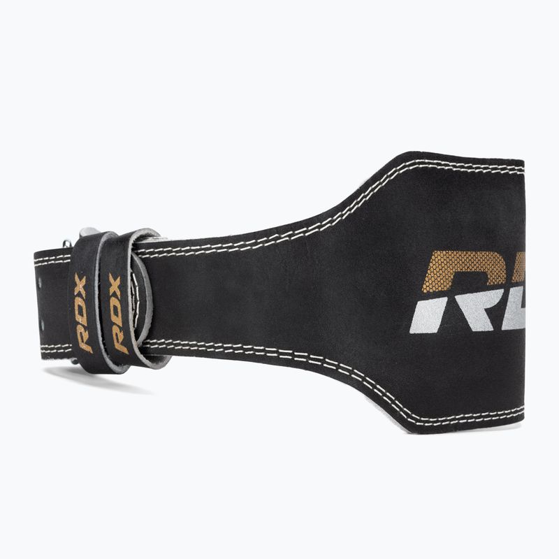 Pas do podnoszenia ciężarów RDX Belt 6" Leather black/gold 2