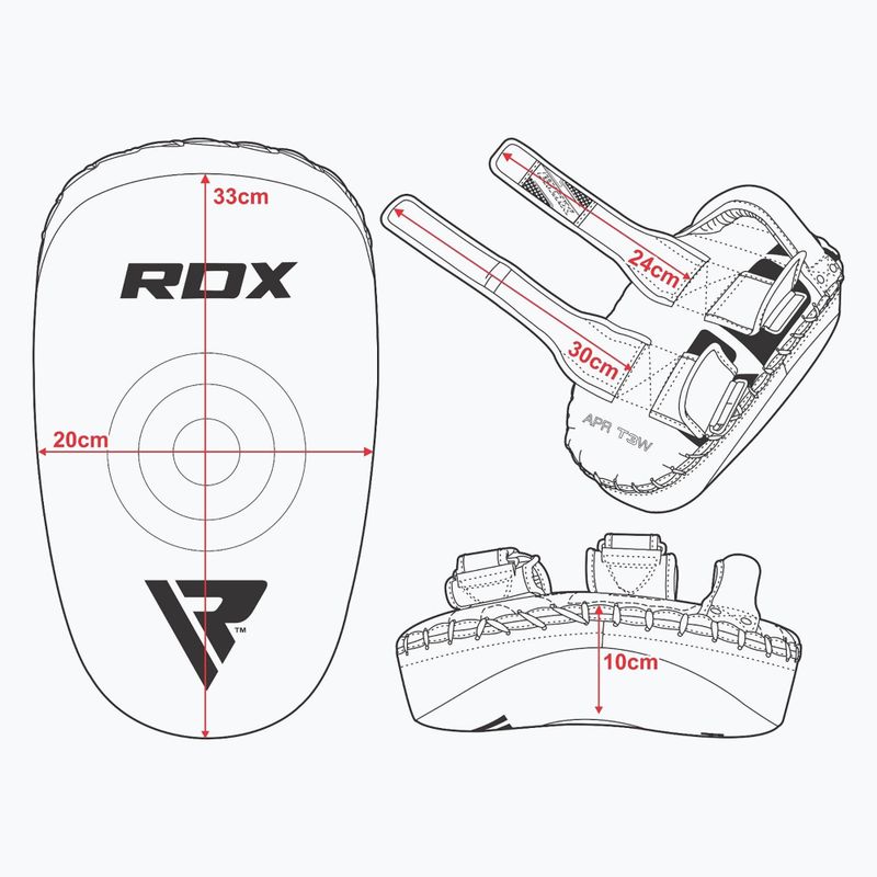 Tarcza treningowa RDX T3 Muay Thai Kick Pads white/black 6