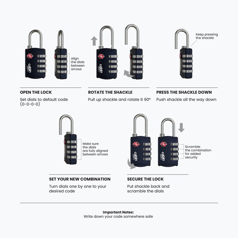 Kłódka CabinZero Travel TSA Lock absolute black 2