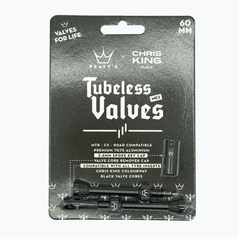 Zestaw wentyli presta Peaty's X Chris King MK2 Tubeless Valves 60 mm black 2