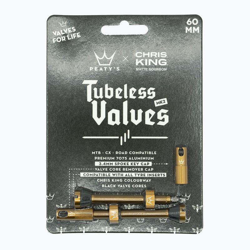 Zestaw wentyli presta Peaty's X Chris King MK2 Tubeless Valves 60 mm bourbon 2