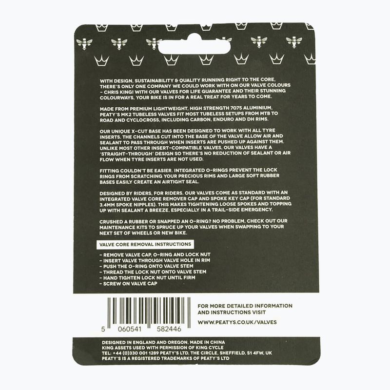 Zestaw wentyli presta Peaty's X Chris King MK2 Tubeless Valves 60 mm bourbon 3