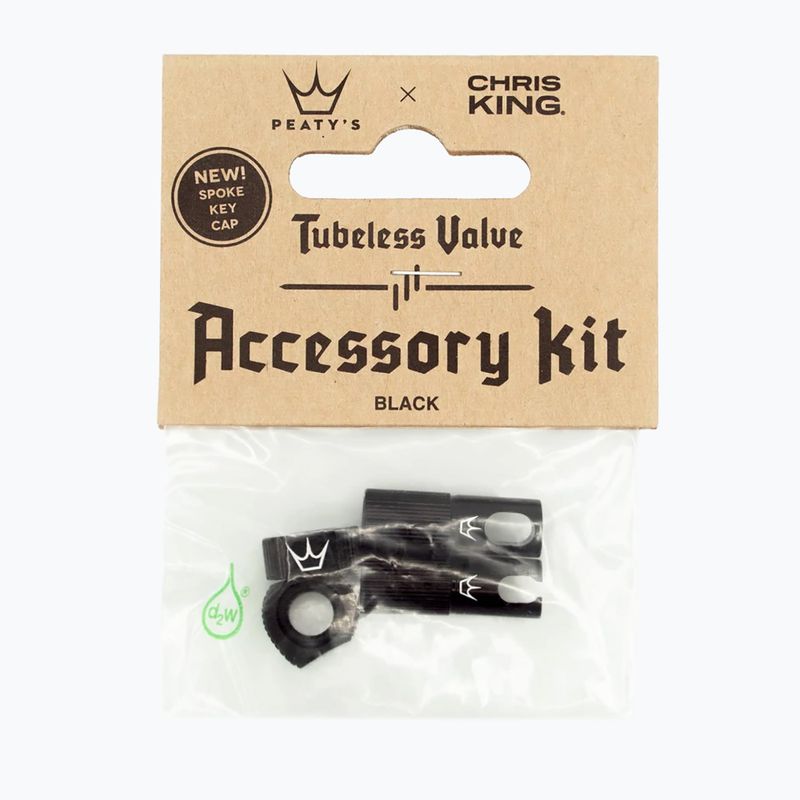 Nakrętka na wentyl Peaty's X Chris King MK2 Tubeless Valves Accessory Kit black