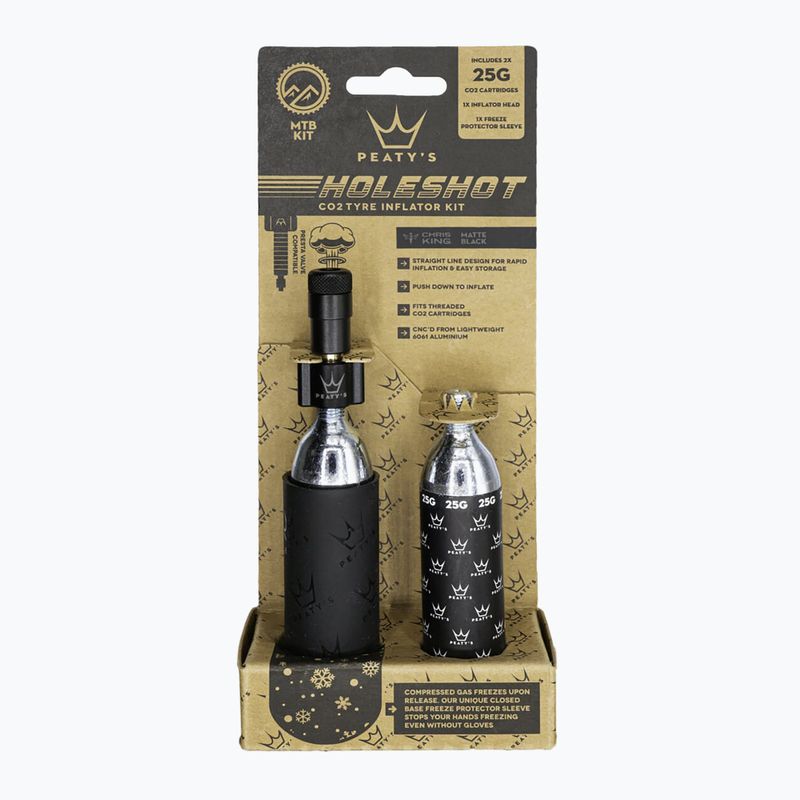Pompka rowerowa Peaty's Holeshot + Naboje CO2 - MTB 25 g 2