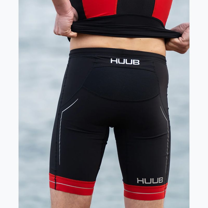 Spodenki triathlonowe męskie HUUB Race Tri Short black/red 5