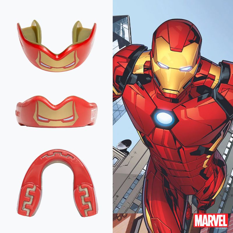 Ochraniacz szczęki dziecięcy SAFEJAWZ Marvel Iron Man czerwony 2