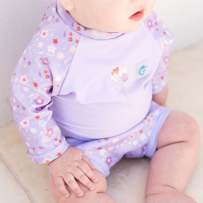Kombinezon UPF 50+ dziecięcy z pieluszką Splash About Happy Nappy lilac sprnig 4