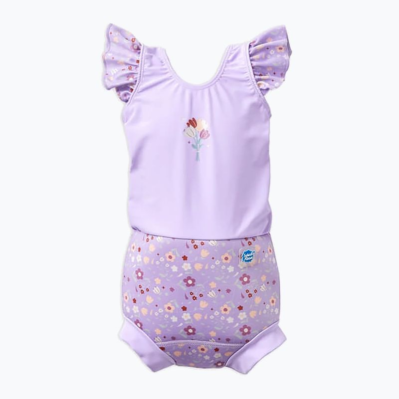Strój kąpielowy jednoczęściowy dziecięcy z pieluszką Splash About Happy Nappy lilac spring