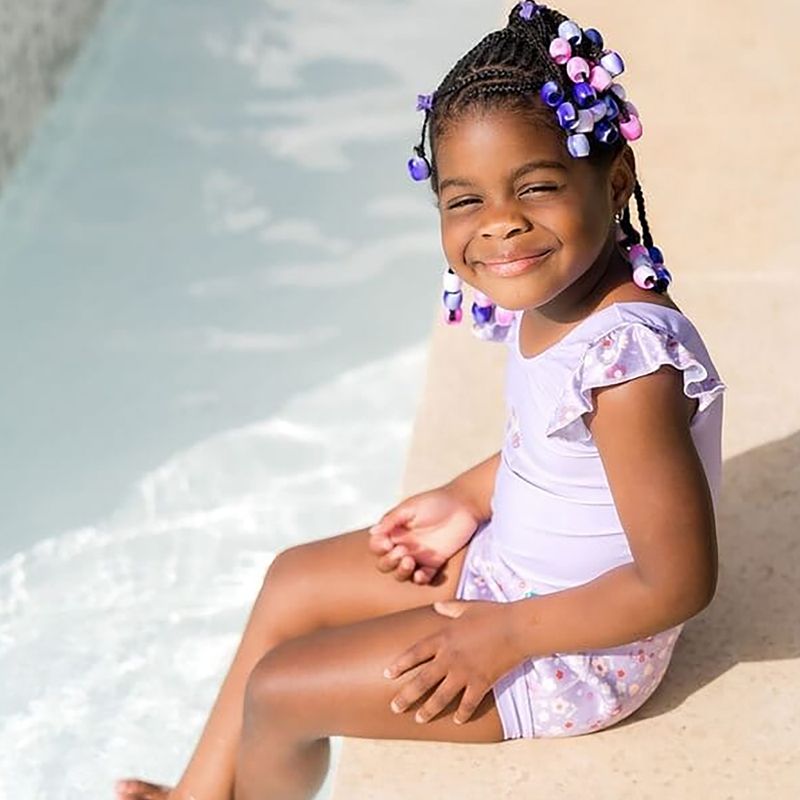 Strój kąpielowy jednoczęściowy dziecięcy z pieluszką Splash About Happy Nappy lilac spring 5