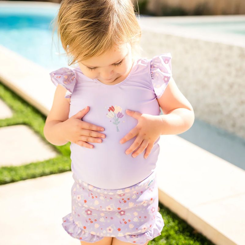 Strój kąpielowy jednoczęściowy dziecięcy z pieluszką Splash About Happy Nappy Frills strawberry field 4