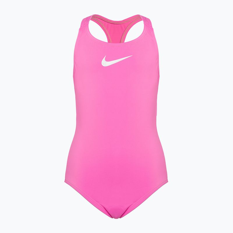 Strój pływacki jednoczęściowy dziecięcy Nike Essential Racerback pink spell