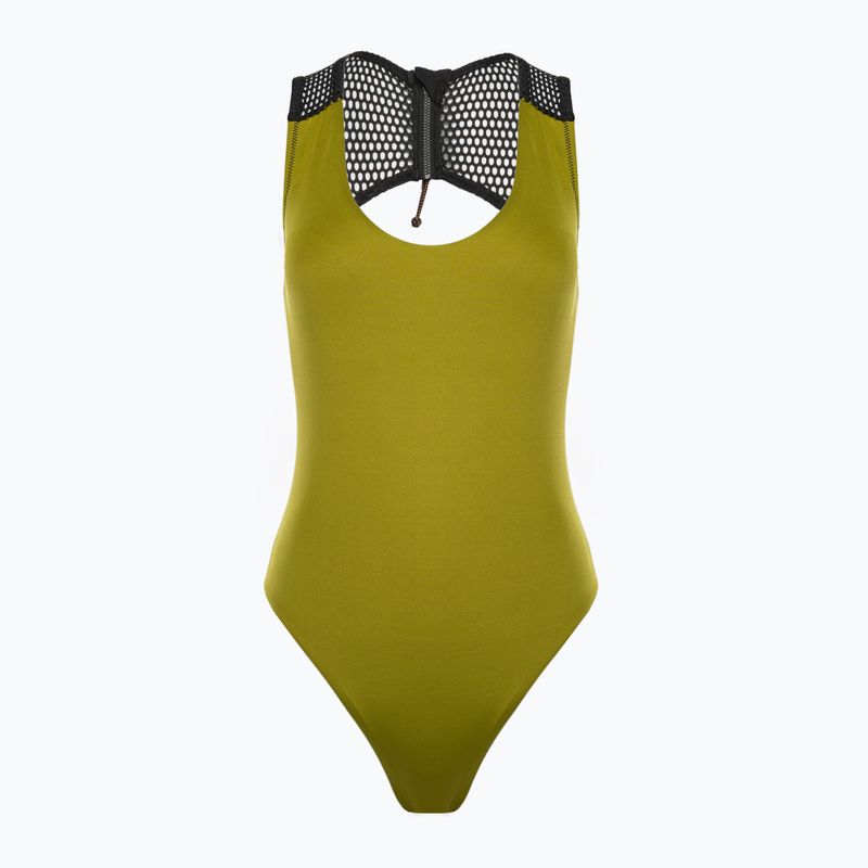 Strój pływacki jednoczęściowy damski Nike Wild Keyhole moss