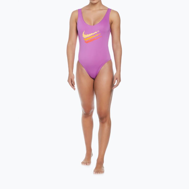 Strój pływacki jednoczęściowy damski Nike Multi Logo U-Back fuchsia dream 9