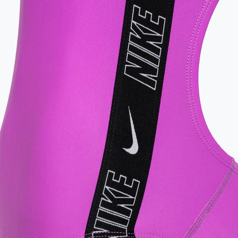 Strój pływacki jednoczęściowy damski Nike Logo Tape Fastback fuchsia dream 4