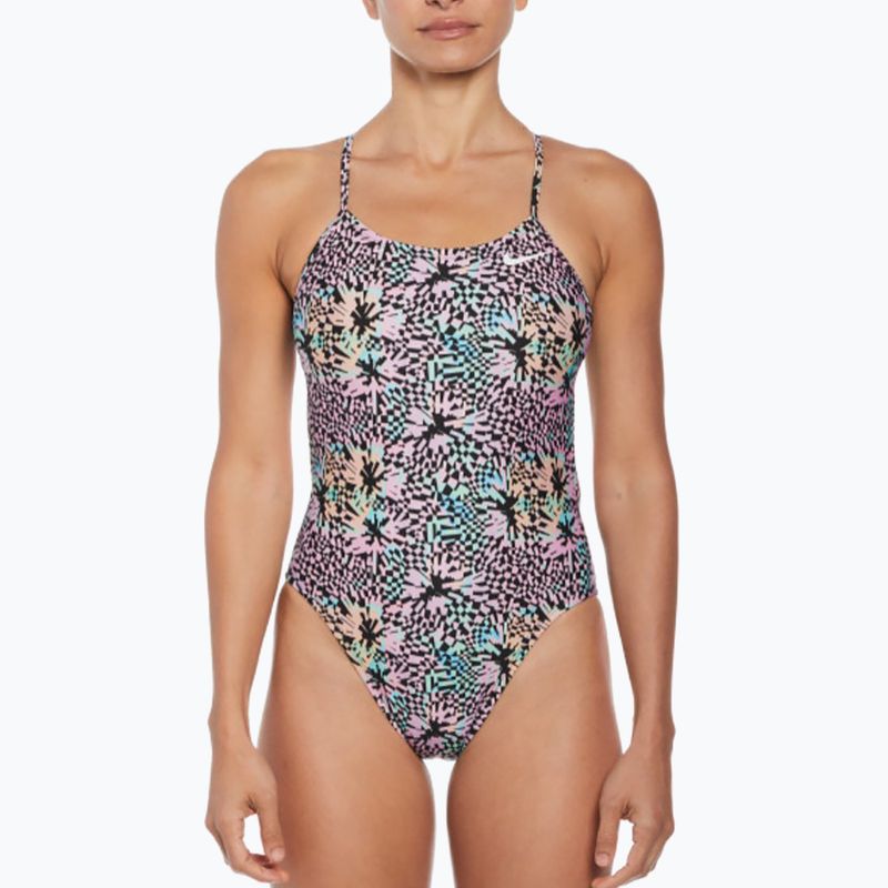 Strój pływacki jednoczęściowy damski Nike Hydrastrong Multi Print pink bloom 4