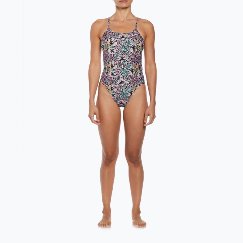 Strój pływacki jednoczęściowy damski Nike Hydrastrong Multi Print pink bloom 7