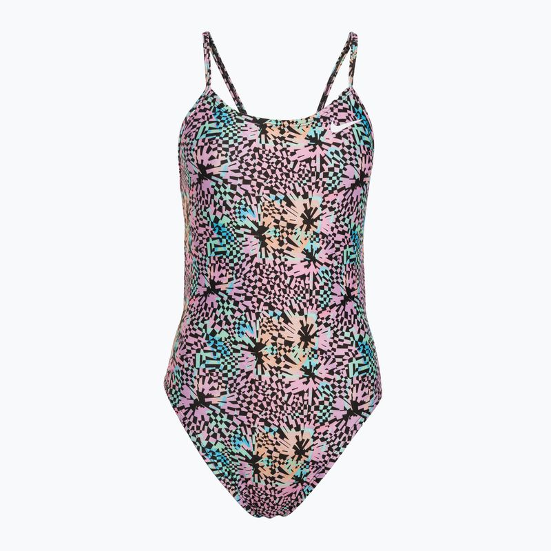 Strój pływacki jednoczęściowy damski Nike Hydrastrong Multi Print pink bloom