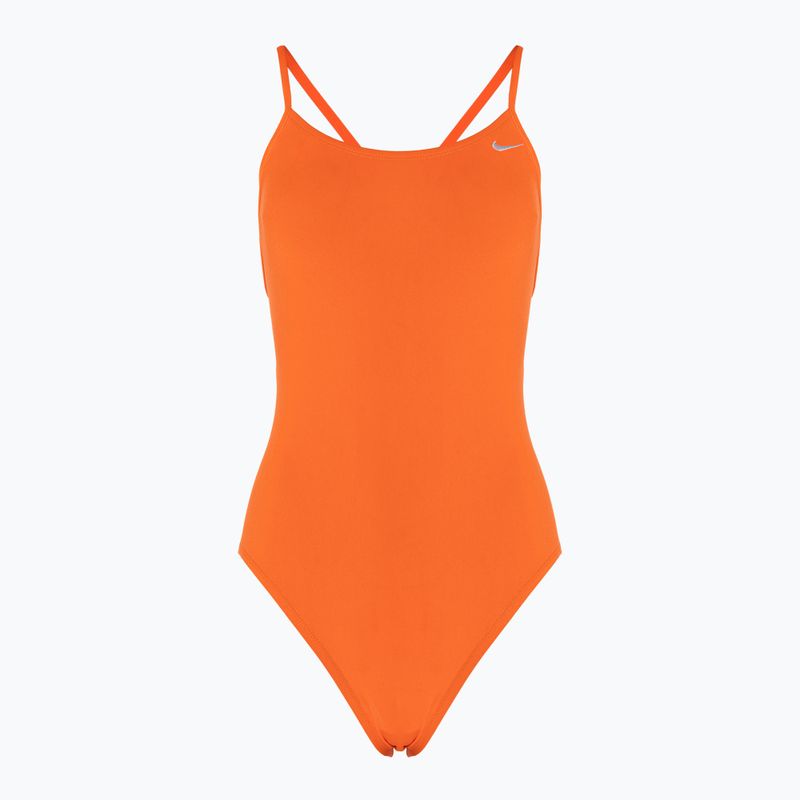 Strój pływacki jednoczęściowy damski Nike Lace Up Tie Back total orange