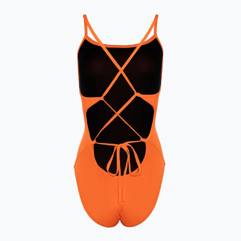 Strój pływacki jednoczęściowy damski Nike Lace Up Tie Back total orange 2