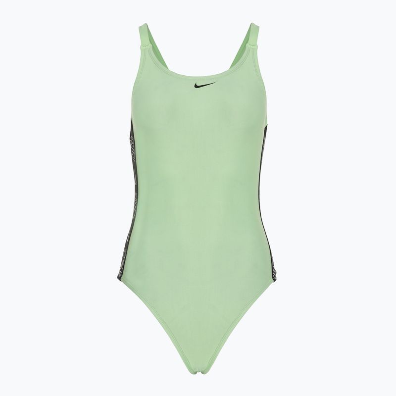 Strój pływacki jednoczęściowy damski Nike Logo Tape Fastback vapor green