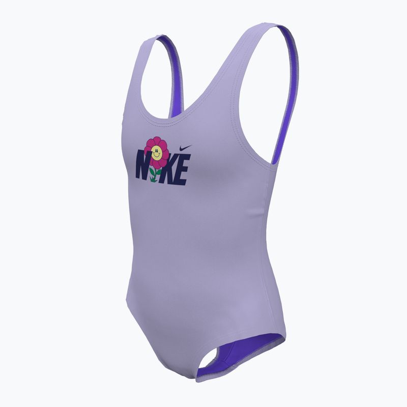 Strój pływacki jednoczęściowy dziecięcy Nike Multi Logo U-Back lilac bloom 5