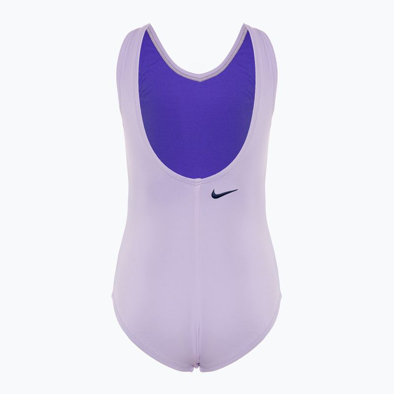 Strój pływacki jednoczęściowy dziecięcy Nike Multi Logo U-Back lilac bloom 2