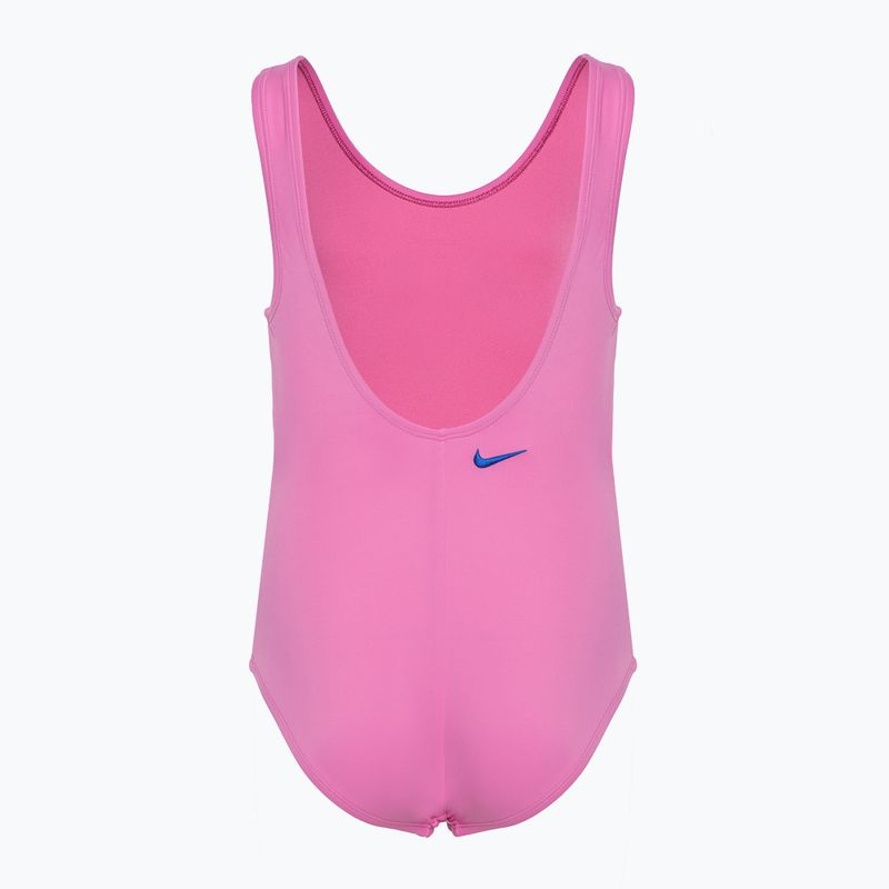 Strój pływacki jednoczęściowy dziecięcy Nike Multi Logo U-Back playful pink 2