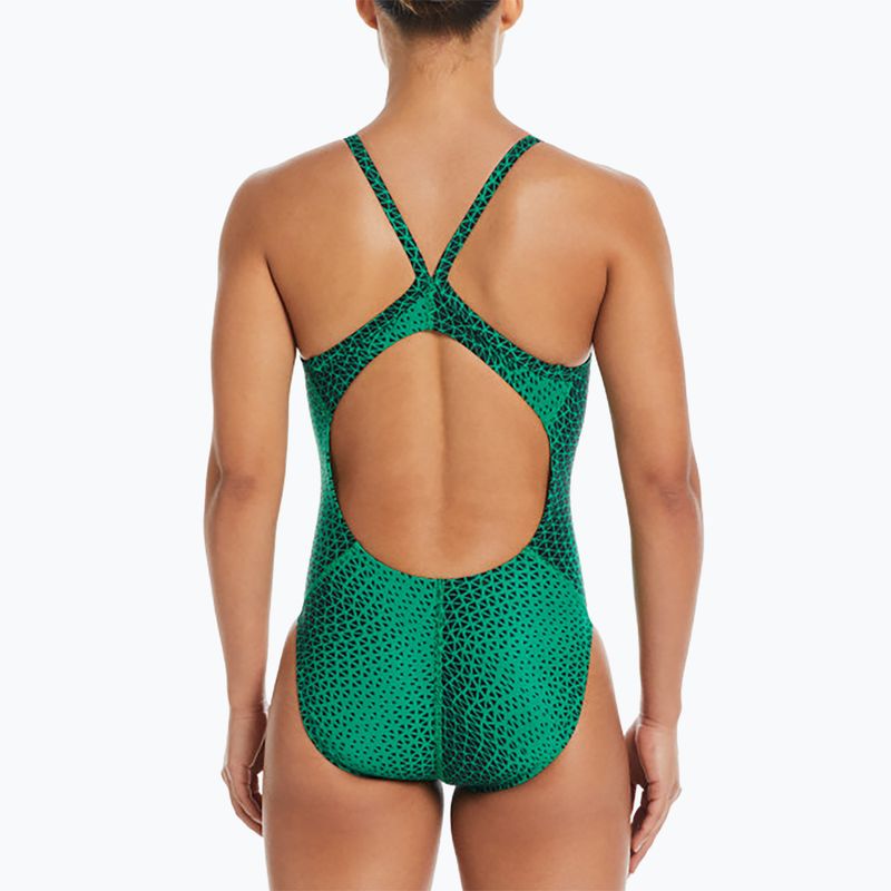 Strój pływacki jednoczęściowy damski Nike Hydrastrong Delta Racerback court green 5