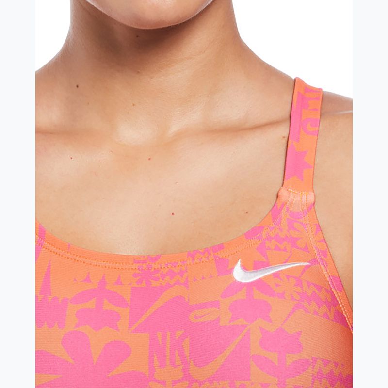 Strój pływacki jednoczęściowy damski Nike Hydrastrong Multi Print Fastback total orange 6