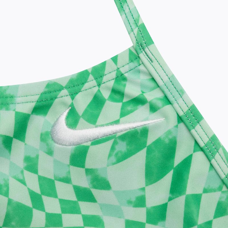 Strój pływacki jednoczęściowy damski Nike Hydrastrong Multi Print Cutout green shock 3