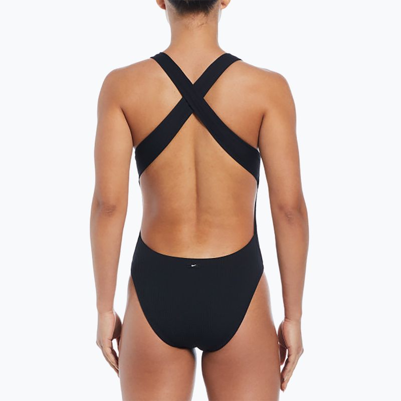 Strój pływacki jednoczęściowy Nike Elevated Essential Pucker Crossback black 5