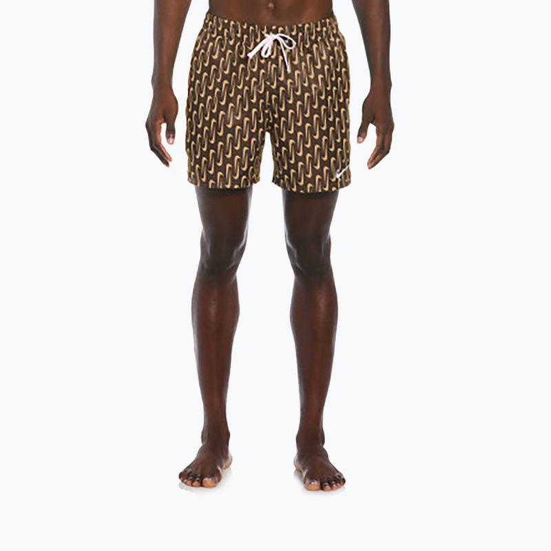 Szorty kąpielowe męskie Nike Swoosh Link 5" Volley cacao wow 4