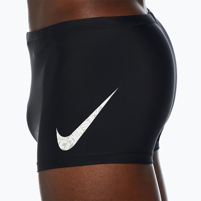 Bokserki pływackie męskie Nike Tossed Swoosh Square Leg black 4