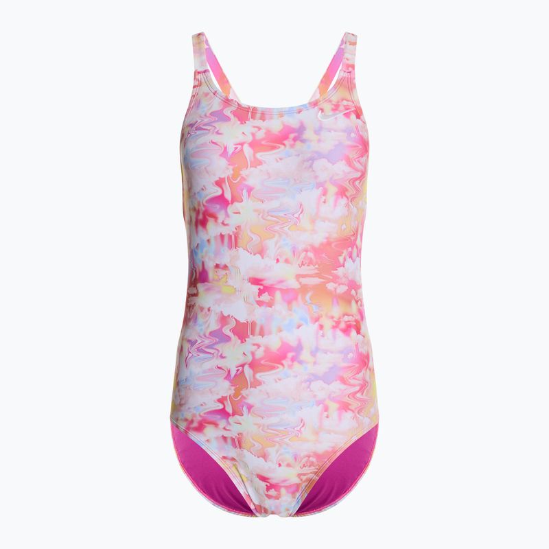 Strój pływacki jednoczęściowy damski Nike Hydrastrong Multi Print Fastback warm multi