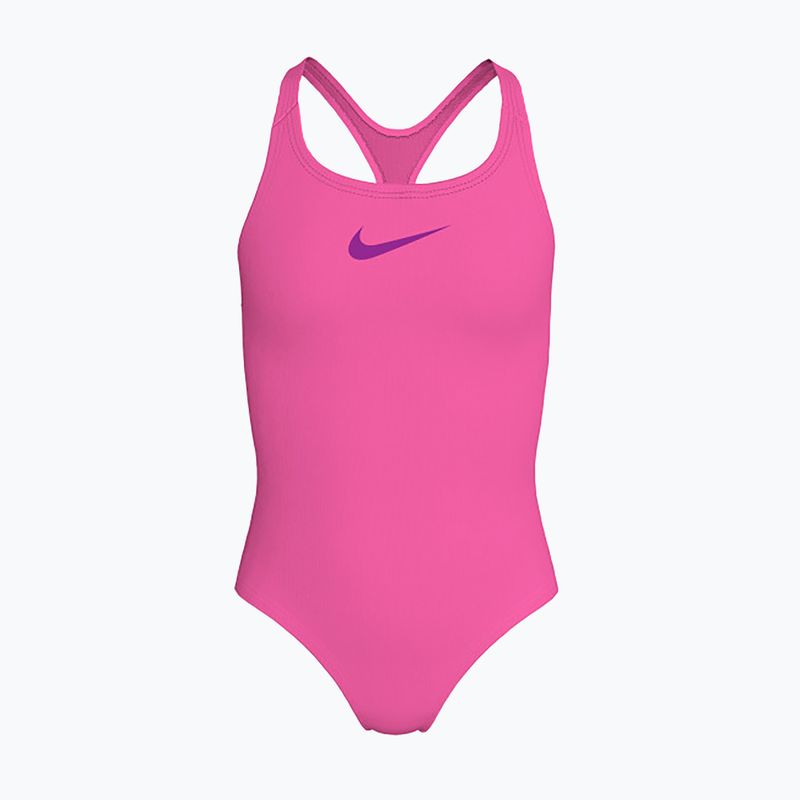 Strój pływacki jednoczęściowy dziecięcy Nike Essential Racerback hyber pink