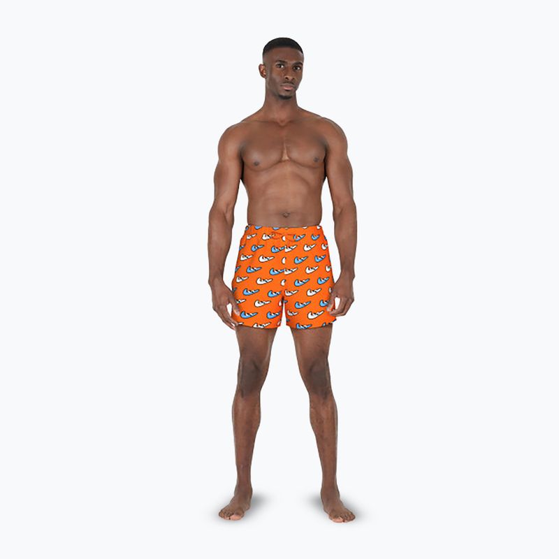 Szorty kąpielowe męskie Nike Multi Print 5" Volley orange blaze 2