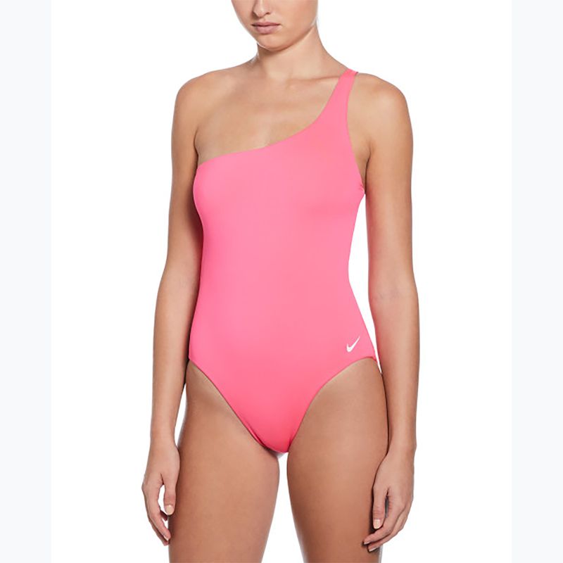 Strój pływacki jednoczęściowy damski Nike Essential Asymmetrical hyper pink