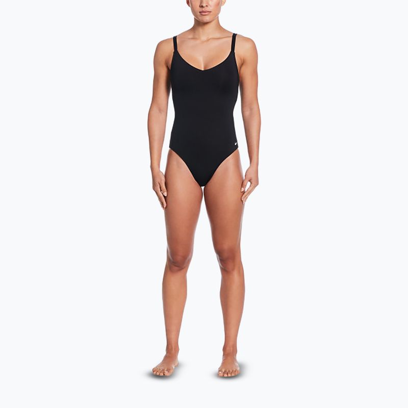 Strój pływacki jednoczęściowy damski Nike Essential V-Neck black 2