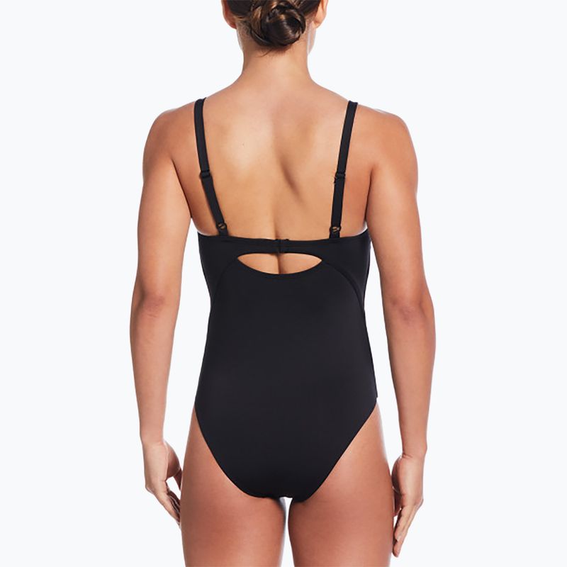 Strój pływacki jednoczęściowy damski Nike Essential V-Neck black 3