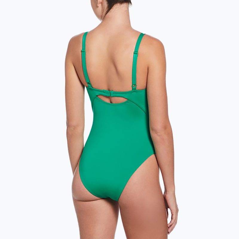 Strój pływacki jednoczęściowy damski Nike Essential V-Neck stadium green 3