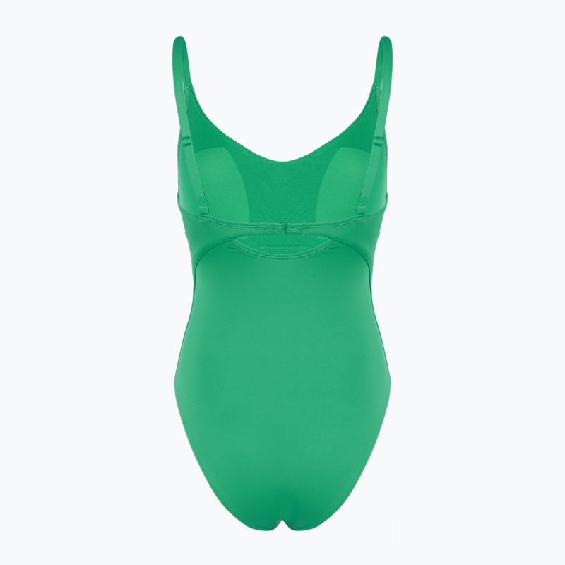 Strój pływacki jednoczęściowy damski Nike Essential V-Neck stadium green 2