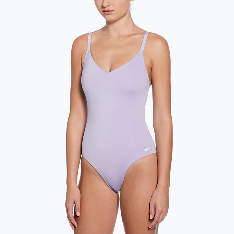 Strój pływacki jednoczęściowy damski Nike Essential V-Neck hydrangeas