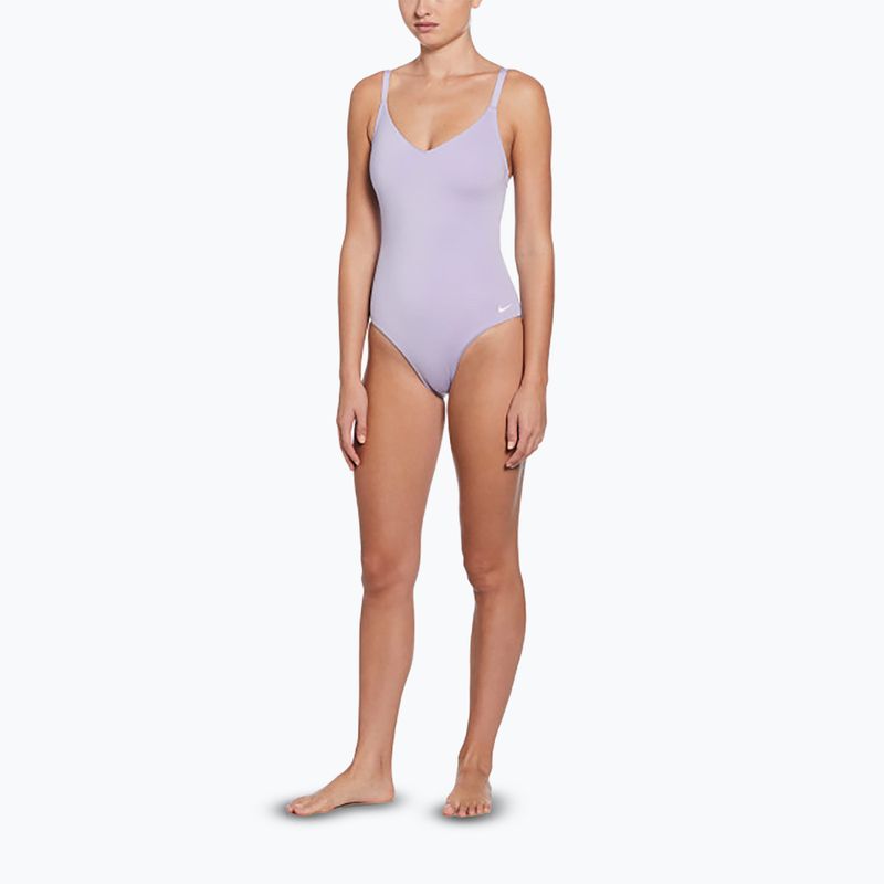 Strój pływacki jednoczęściowy damski Nike Essential V-Neck hydrangeas 2