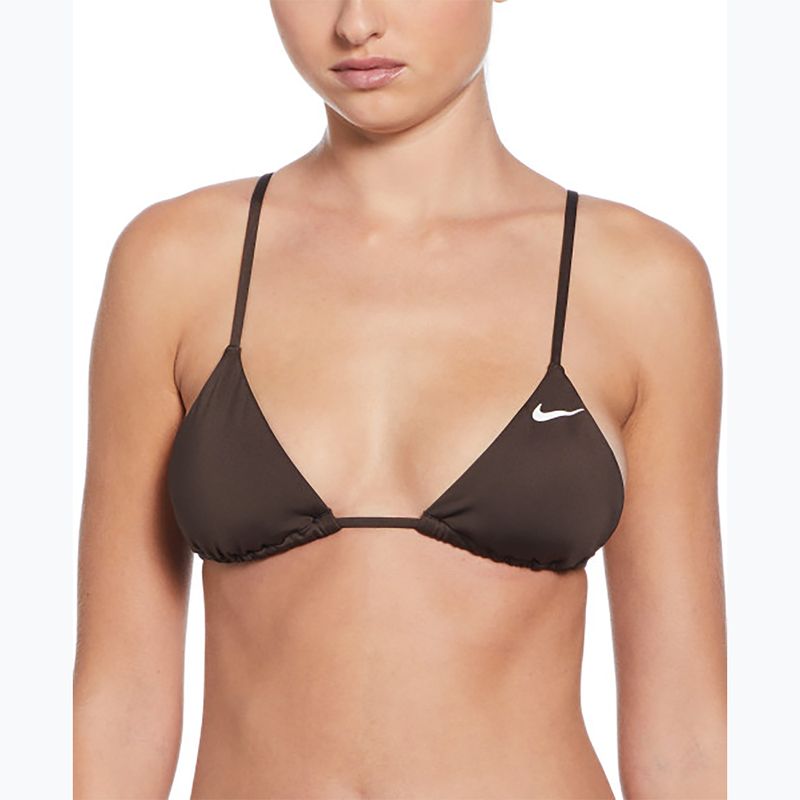 Góra od stroju pływackiego Nike Essential Triangle Bikini baroque brown