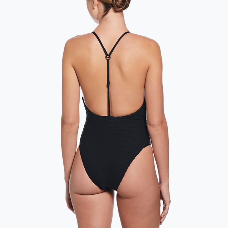 Strój pływacki jednoczęściowy damski Nike Swoosh Link Y-Back black 3