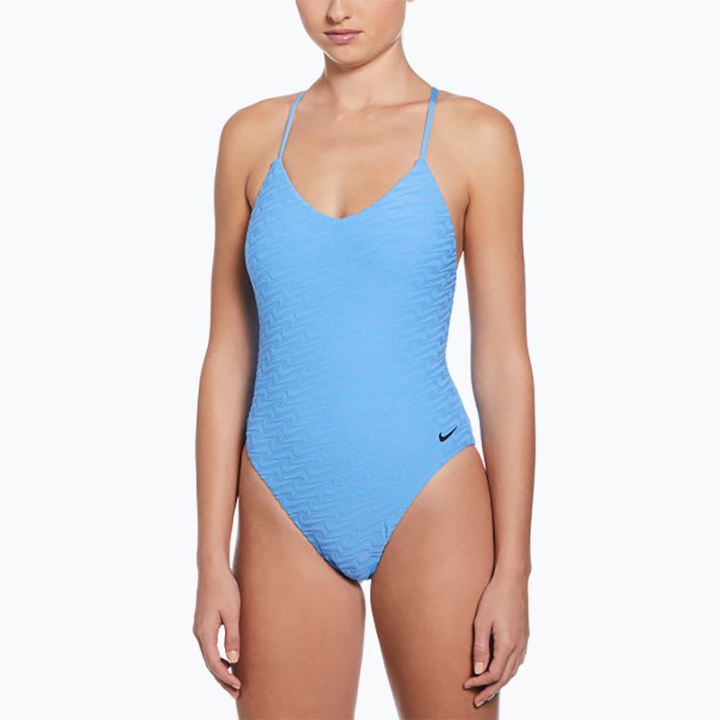 Strój pływacki jednoczęściowy damski Nike Swoosh Link Y-Back university blue